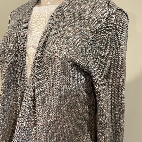 525 America / knit cardigan medium green and rose colour - Picture 5 of 7